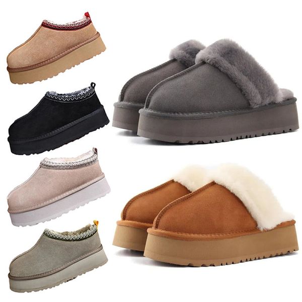 

Tasman Slippers Tazz mustard seed Chestnut Sand Fur Slides Sheepskin Classic Ultra Mini UG Platform Boot Winter Women Men Slip-on Shoes Suede Upper Wool Fall LLLGGG22, 10# tazz slippers