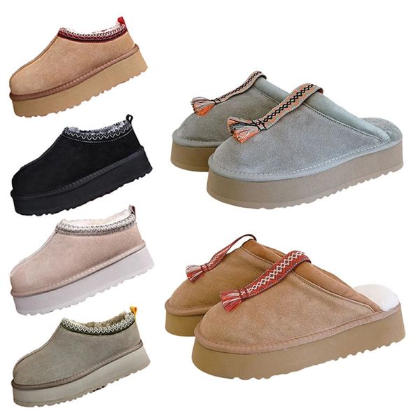 

Tasman Slippers Tazz mustard seed Chestnut Sand Fur Slides Sheepskin Classic Ultra Mini UG Platform Boot Winter Women Men Slip-on Shoes Suede Upper Wool Fall PPPGGG22, 2# tazz slippers