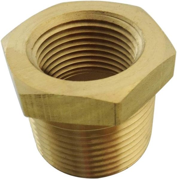 

Custom 1/2" NPT Male x 1/4" NPT Female Brass Bushing Reducer Reducing Pipe Adapter Fitting 1200 PSI