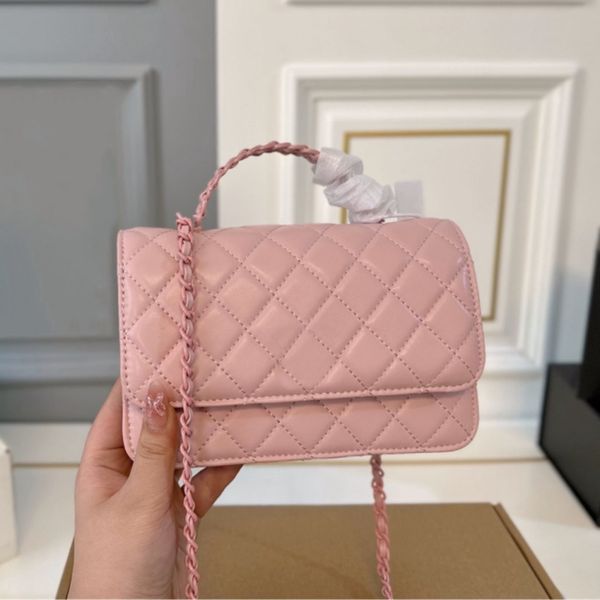 

Mini Dismond Chain Bags Woman Handbag Designer Shoulder Bag Crossbody Phone Bag Lady Purses Leather, Black(20*13cm)