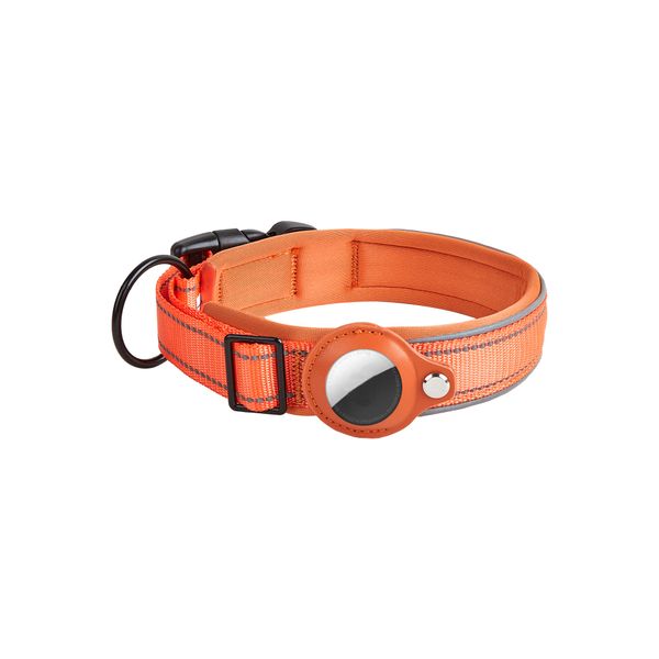 Factory Custom Protective leather Case Nylon Pet Collar Anti Lost Adjustable Nylon Dog Pet Necklace Reflective band Collar For Pet Dog Positioning Training Collar
