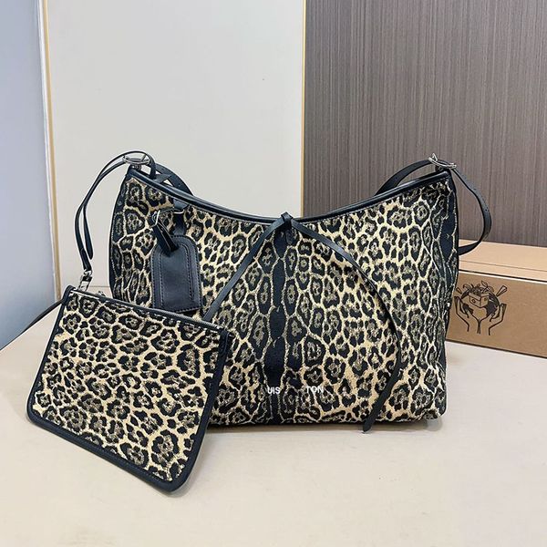

Designer Ladies Retro Style Shoulder Bag Leopard Print Tote Bag Fashionable Luxury Armpit Bag Portable Outdoor Tote Bag Sacoche Shopping Bag, Deep brown a