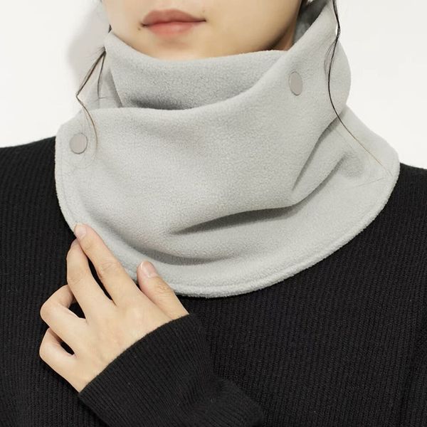 

Plush button double-sided neck protection scarf --832016