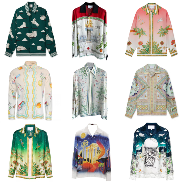 

25ss Casabalance High Quality Designer Silk Casual Shirt tn Men New Hot Pattern Print Lapel Button Hawaii Beach Long Sleeve Fashion Polyester Cardigan Shirts Coats, Beige