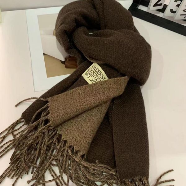 

Double sided solid color imitation cashmere scarf --82124