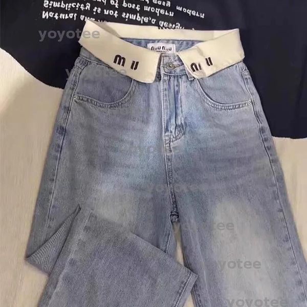 

Designers Womens Denim Jeans Brand Luxury Women Blue Trousers High-quality Wide Leg Jean Female Trouser -12 Straight Fashion Denim Pants BFG2501089