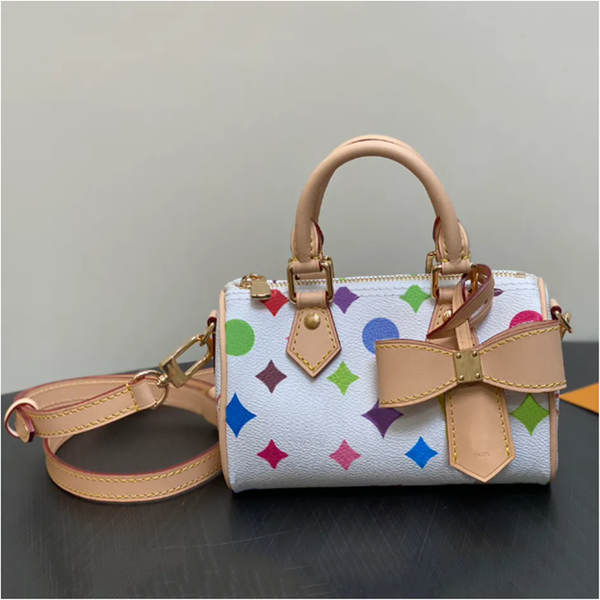 

Colorful Flower Travel Bag Women Luxurys Designers Pillow Bags Leather Totes Handbag Croissant Wallets Bag Purse Messenger Bag 16cm, T2