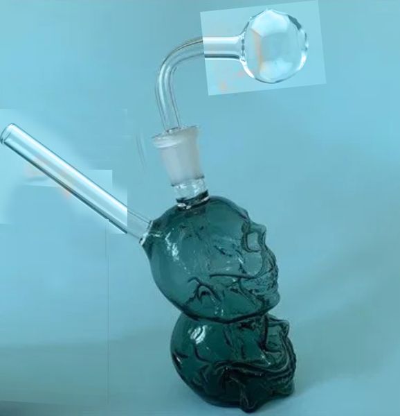 

Skeleton-shaped mini glass hookah bongs suitable for a variety of leaves hand-made glass colorful colors 14mm joint 14cm tall