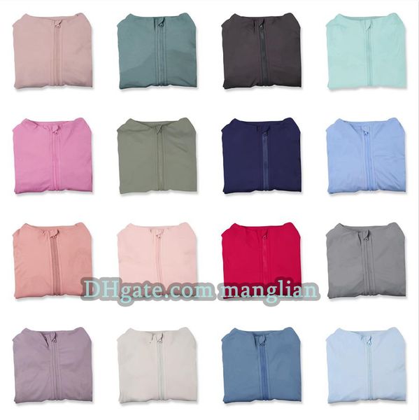 

Women Yoga Jacket with Line Decoration Quick Dry Fitness Jacket Stylish Sports Gym Set Solid Color Activewear Comfortable Workout Sweatshirt for Jogging Training, Egg white