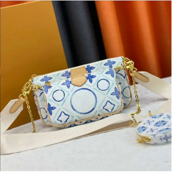 

10A luxury womens pochette designer bag multi By The Pool Women mini leather Shouder Crossbody Messenger bags Ladies Travel Handbag pouch purse high quality, Colour 1