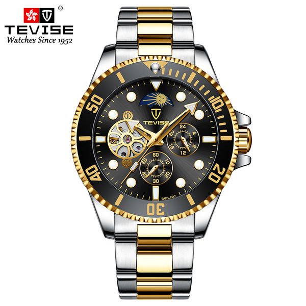 

TEVISE Mens Luxury watch Fashion Designer Watch Mens Automatic Mechanical Multifunctional Business Waterproof Classic Wrist Watch T039 T801-002, T039-2
