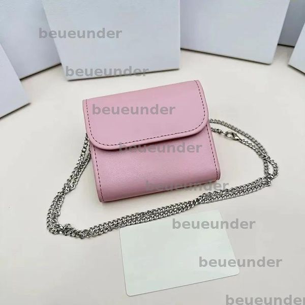 

Mini Chain Shoulder Bags Evening Wallet Luxury Designer Men and Women Bag Fashion Cowhide Wallet Travel Flap Hasp Crossbody Bags Wallet With Box BFD2412265, Pink