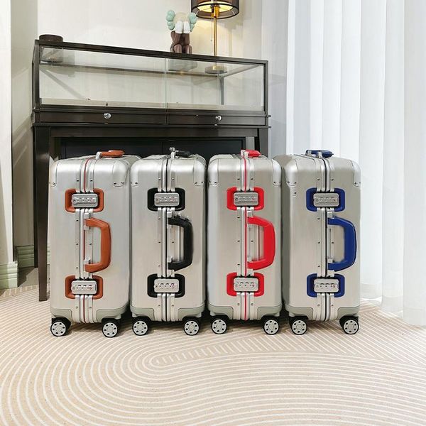 

Suitcase Designer luggage with wheels bag suitcase Aluminiu Fashion bag Boarding large capacity travel leisure holiday trolley case luggage, D8