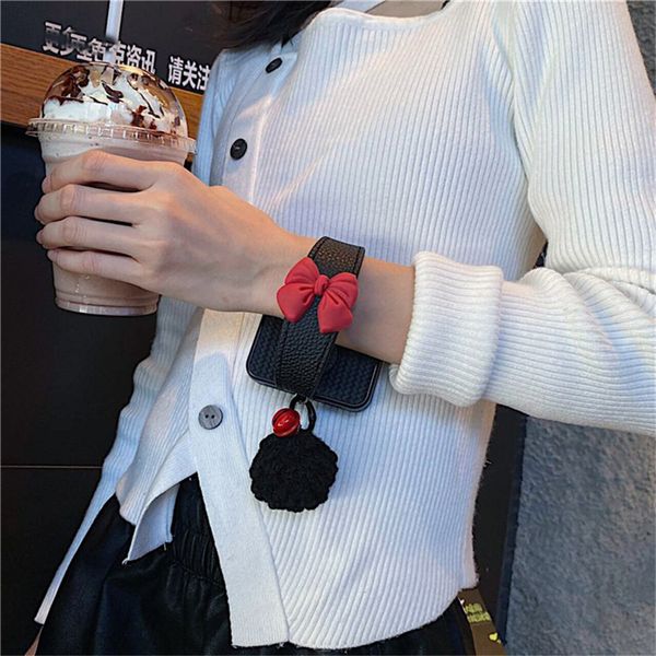 Grass Mat Rhombus Phone Case 2925 with Bow Wrist Strap for Samsung Galaxy Z Flip6 Z Flip5 Flip 4 Flip6 Cover with Bell Pendant
