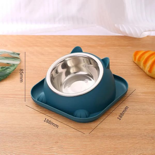 144404 The ceramic cat bowl has a smooth surface that is not easily stained by food and stains. It is dishwasher safe or can be easily wiped clean with a damp cloth