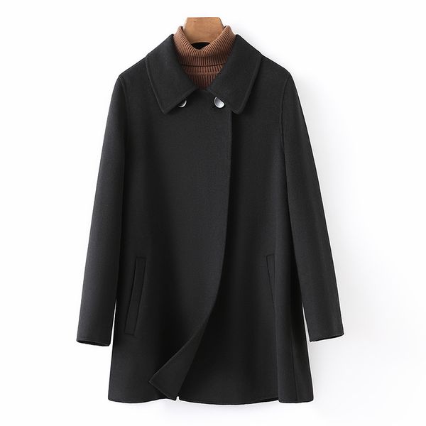 

D10301 Double-faced cashmere coat for women short slim high-end woolen coat for women 2024 autumn and winter new, Color 1