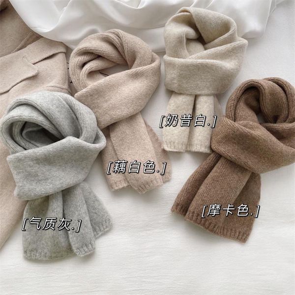 

1-807 Women's winter versatile long solid color imitation cashmere Korean style shawl autumn and winter