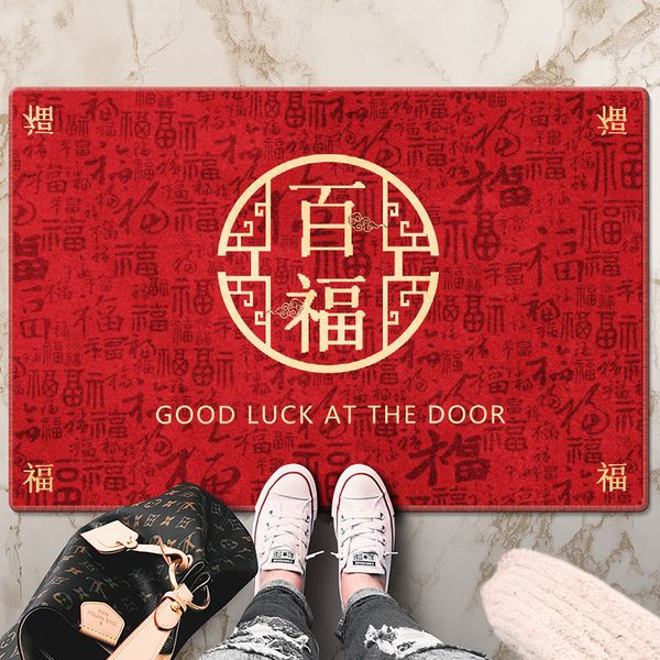 Red Door Mat for The Front Door of The House Welcome To Come in And Out Safely, Door Mat