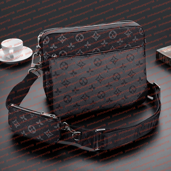 

Handbags Men Leather TRIO Messenger Bags Luxury Shoulder Bag Make up Bags Designer Handbag Luxurys designers Mens Shoulder Bags111111111, 18#