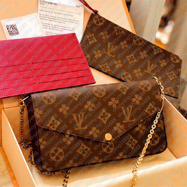 

Designer Bag woman large Handbags shopping purse Women high quality Classic Flower Checked Shoulder 3pcs Ladies Tote Womens Purse Messenger Bags, Red