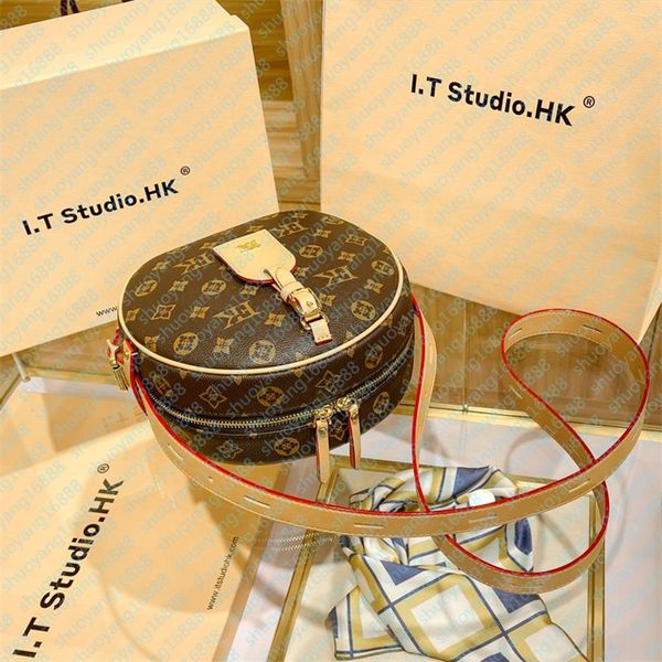 

s Designers Women bag round Crossbody Purse Messenger Bags Handbags Flowers Leather Fashion Shoulder Bag, Black