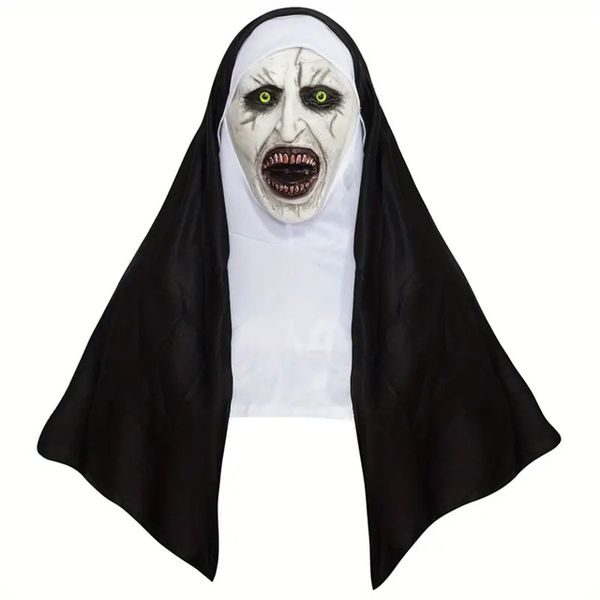 hot sale 1pcs Nun Horror Mask, Men's Costume Mask, Halloween Holiday Performance