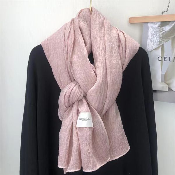 

Soft plain cotton and linen scarf --860573