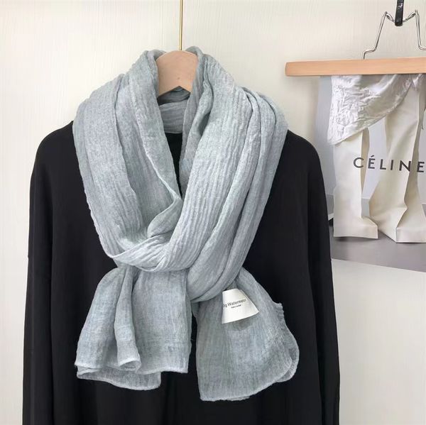 

Artistic retro soft plain cotton and linen scarf --820046
