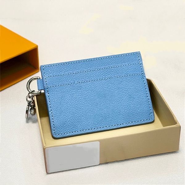 

2025 Mini Card Holder Designer Wallet Short Credit Cards Holders Genuine Leather Purses Wallet TOP, Embossed rice white