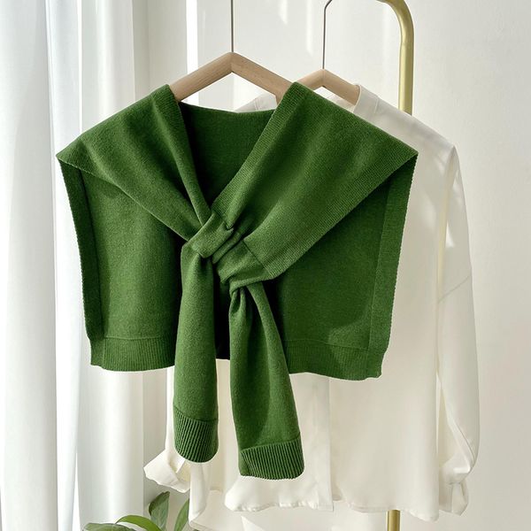 

Korean version winter knitted cross shawl --825094