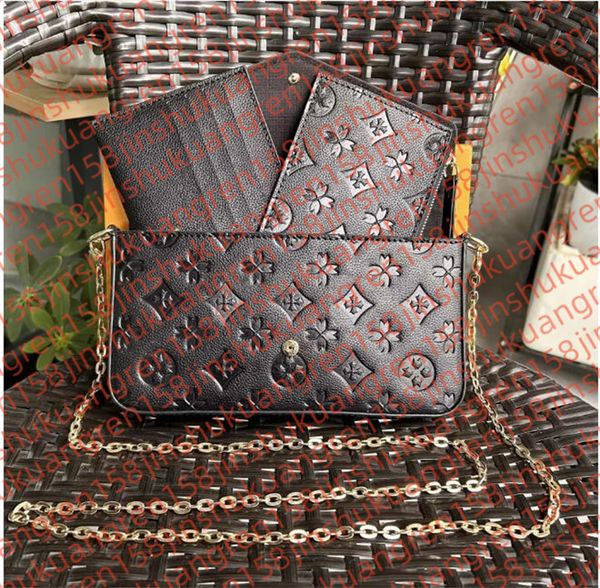 

2025 Genuine Designers Bags 3pcs/set accessories women Crossbody Purse Messenger Handbags Flowers shoulder lady Leather with box M61276, Green