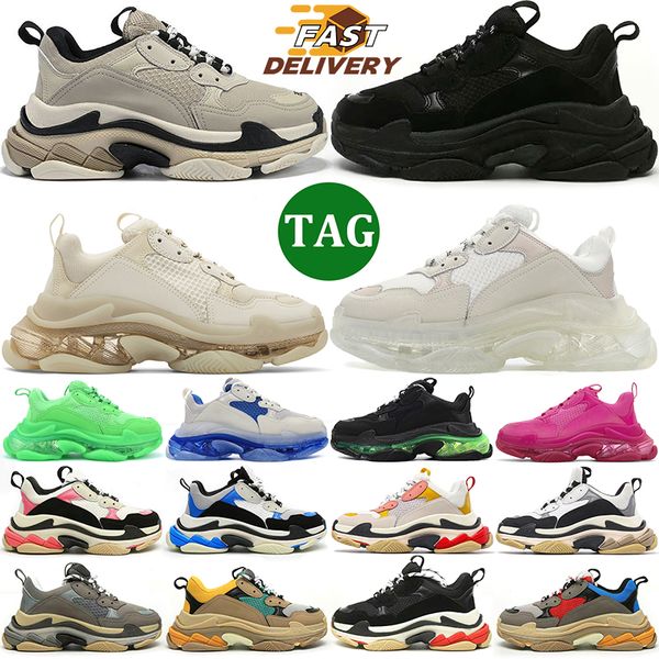 2025 Designer shoes men women casual shoe platform sneakers chunky triple black white grey beige pink green men trainers s Tennis outdoor jogging walking
