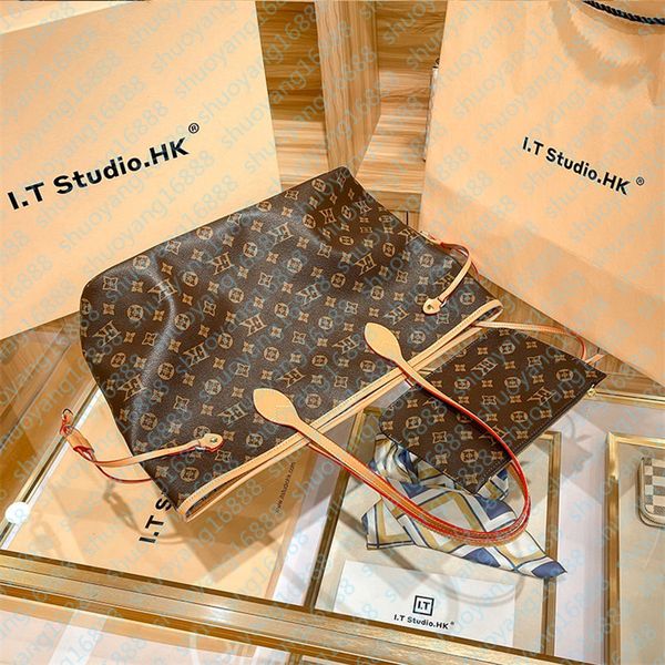 

new mother and son shopping bag, super practical, can be carried on one shoulder, an essential women's bag letters grid 2pcs Ladies Tote Womens Purse Messenger, Split