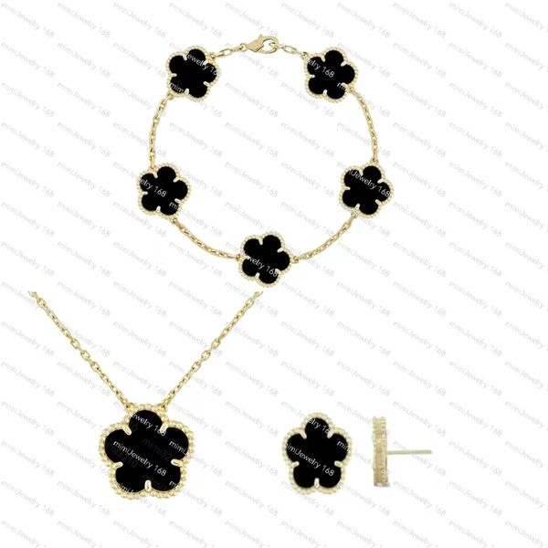 

bracelet necklace jewlery bracelets Stainless Steel Designer Jewelry Set with Silver Gold Plating for Holiday Gifts Necklace and Bracelet Combo clover necklace