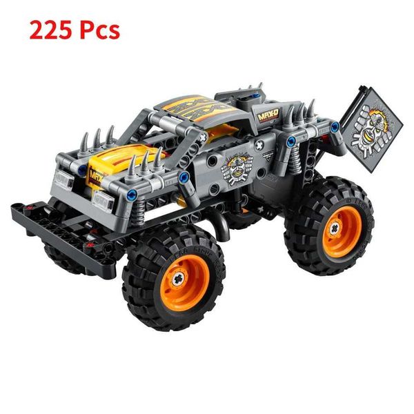 Technical Monster Jam Megalodon Building Blocks Set 2 in 1 Pull Back Racing Car Model Kids Toys For Boys Christmas Gifts W250115