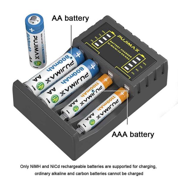 New Arrival AAA/AA Universal Battery Chargers 4 Slots Intelligent LED Indicator USB Fast Charger for Ni-MH/Ni-Cd Rechargeable Batteries T250114