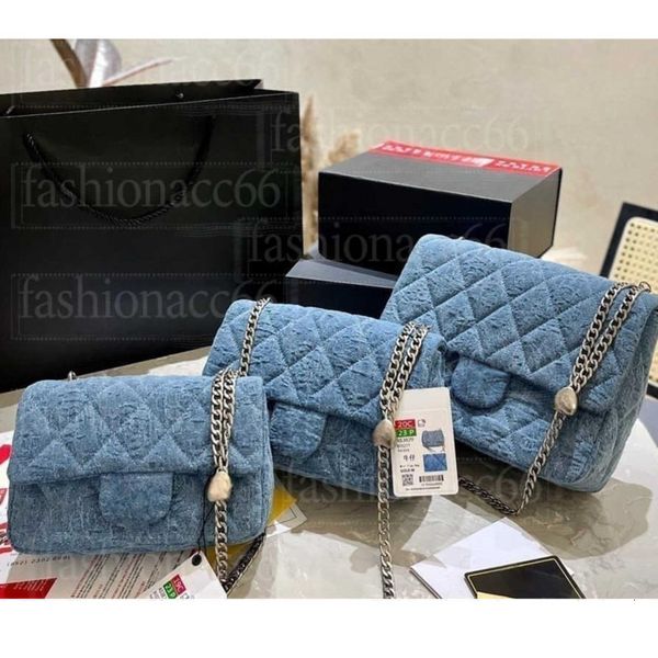 

s Handbags Mini Flap Handbag Rose Blue Denim Canvas Heart Adjustment Sier Chain Strap Shoulder Back Designer Women Bag, 1312x9cm