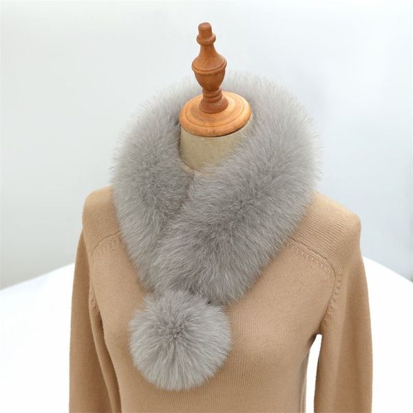 

Women's warm fur collar and thick fur scarf --802397