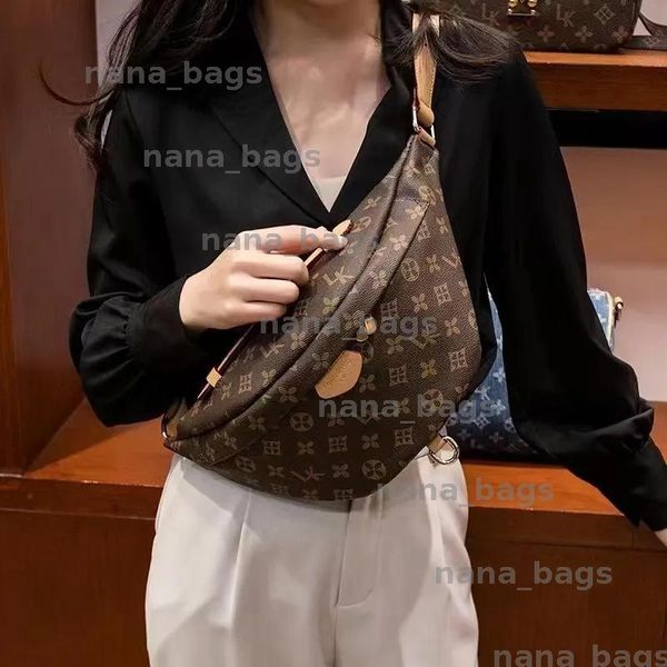 

Waist bag designer bumbag men crossbody bags for women high quality genuine leather breast bag fashion classic brown flower beige bum bag luxury handbag purses, 1#brown flower