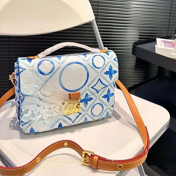 

By The Pool Women Totes metis Mini Bags Classic Printing s Designer Shouder Crossbody Messenger Travel Handbag Tote Pouch Purse, Blue