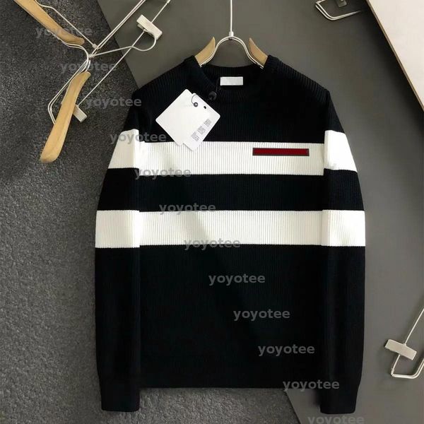 

Designer Shirts designer Men Knitted Sweater Classic Fashion Letter Pattern Autumn Winter Long Sleeve Mens Sweaters Casual Crew Neck Contrast Color Tops, Purple