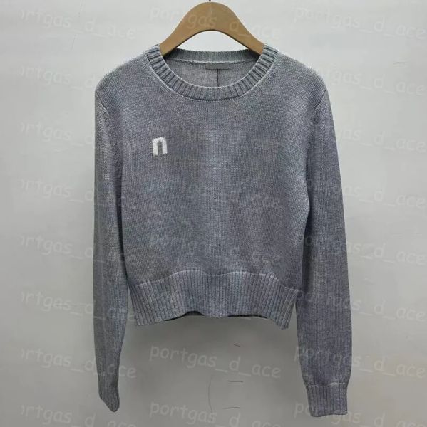 

Luxury Knitted Women T Shirt Cropped Long Sleeve Knitted Jumper Tops Autumn Spring Round Neck Knits Shirts Sweater Jumpers BFG2501235, Black