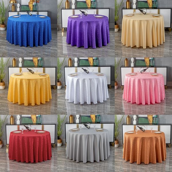 Hotel Bar Hotel Hotel Wedding Wedding Banquet European Restaurant Simple Fabric Large Round Tablecloth
