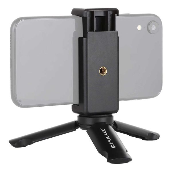 PULUZ Portable Folding Plastic Tripod Stand Universal Phone Clamp 5cm To 8.5cm Bracket Smartphones Holder Clip For Z250116