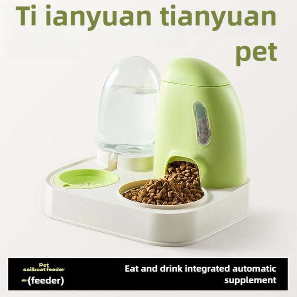 Automatic Pet Food and Water Dispenser with Flowing Design for Cats and Dogs No Electricity Needed