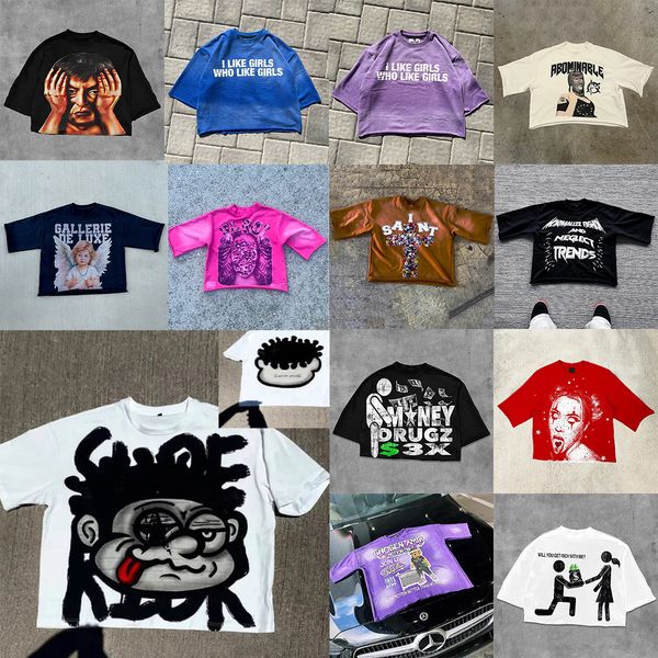 

Mens T-shirt Vintage Graphic Print Y2K T-Shirt Summer Short Sleeves Haruku Style Oversize Tshirt Streetwear Women Tops, White
