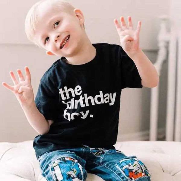 Birthday Boy Kids Boys T-shirt for Birthday Summer Children Clothing Funny T Shirt Family Party Clothes Children Birthday Wear M250116