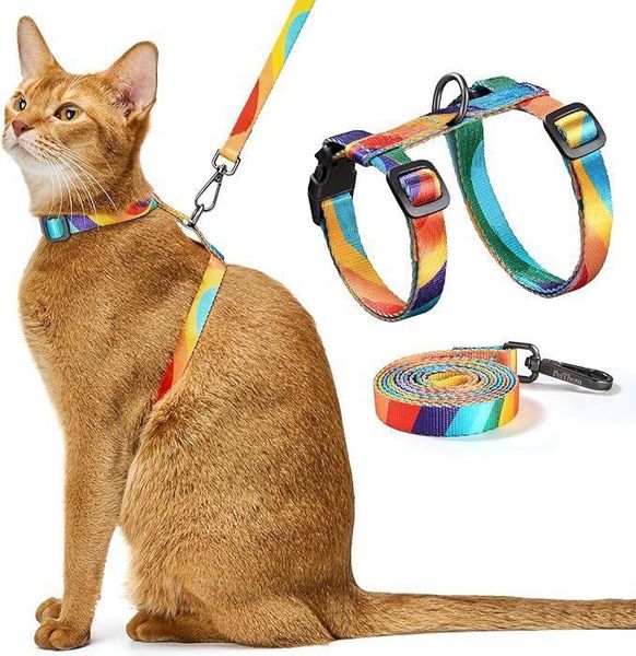 

Adjustable soft vest shoulder strap for cats to protect them from slipping away. Colorful and perfect chest strap as a pet product, Pink leopard