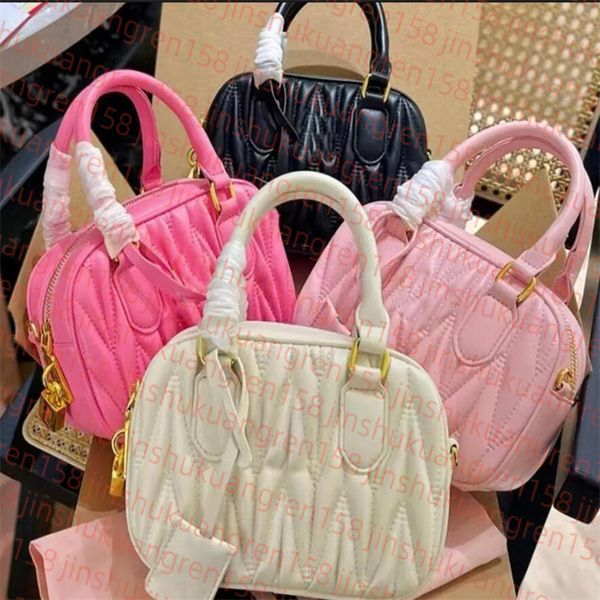 

Designer women mini Shoulder Bowling Bag Pleated wallet Leather Banquet tote Crossbody bag Purse Handbags Mess, Red