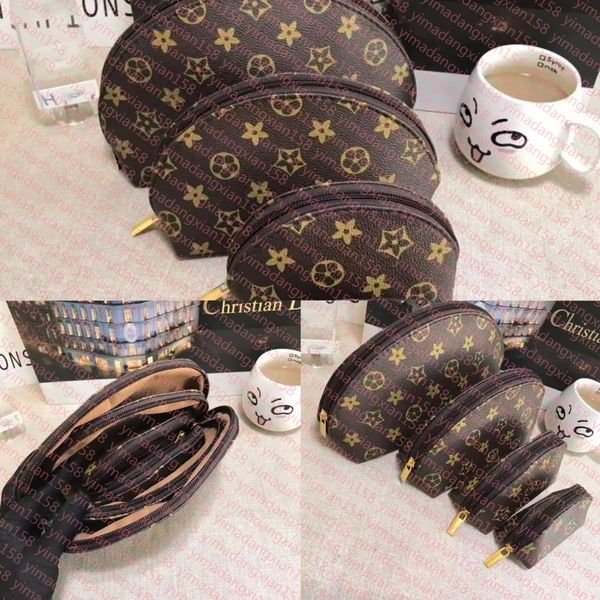 

Designer 4-piece set Women Lipstick Makeup Beauty Case Toiletry Toilet Pouch Travel Bag Mini Pochette Purse, Black